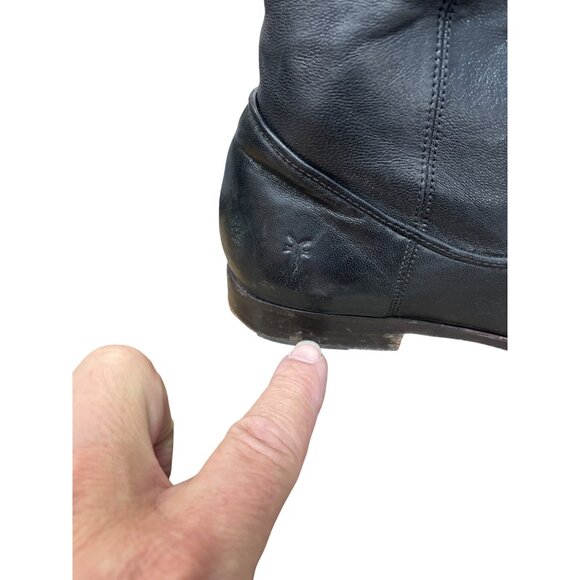 Frye Slouch Womans Black Leather Below Knee Riding Boots SZ 8M SKU 9399 - Picture 5 of 12